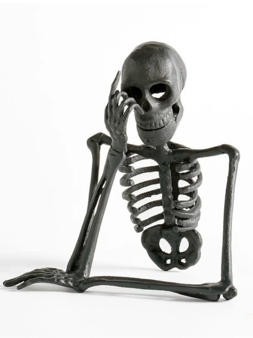 Pottery Barn Spooky Metal Walking Dead Thinking Halloween Skeleton Sold Out New